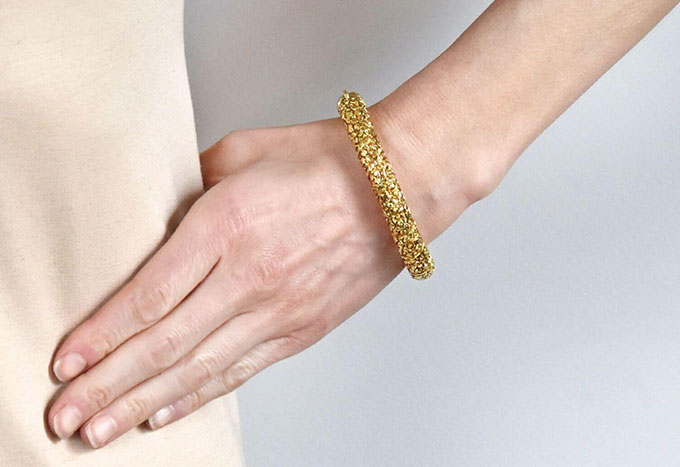 Cleo Diamond Slim Slip-On Bracelet Rose Gold – Marli New York